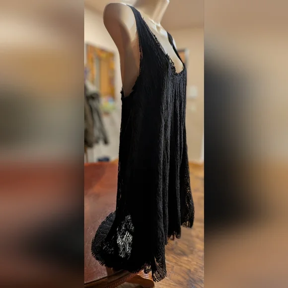 Free People Black Lace Sleeveless Dress Medium - Picture 3 of 15